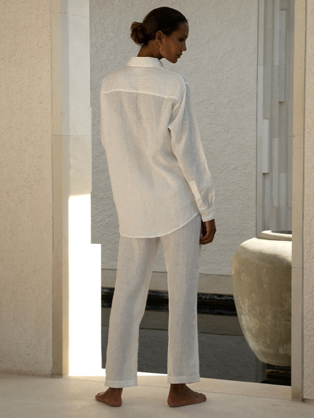 Linen Oversized Men's Shirt in Black - l u • c i e e